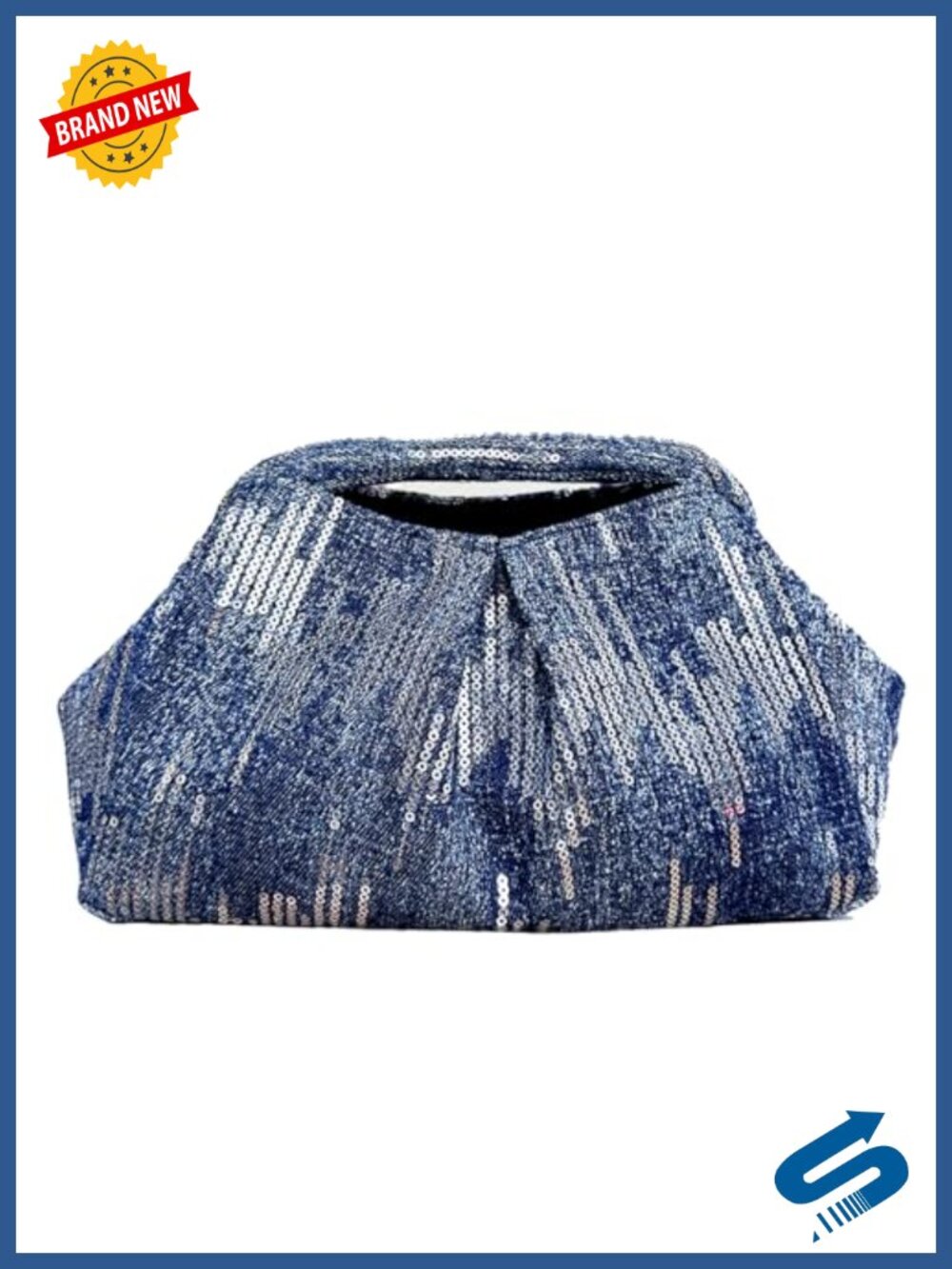 Evening Cloud Clutch Bag Sequined Denim Party Wedding